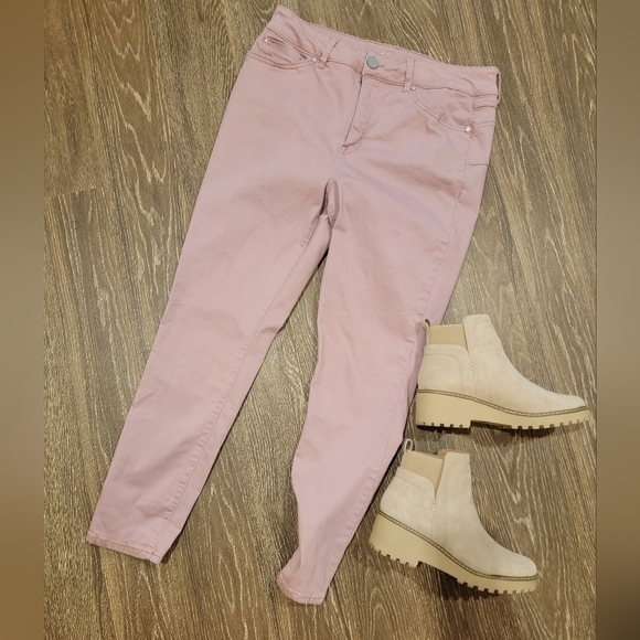 Seven Jeans High Rise Skinny Booty Shaper Mauve Jeans size 14 - Picture 1 of 10